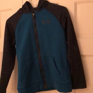 Under Armour full zip hoodie size youth medium. Good used condition